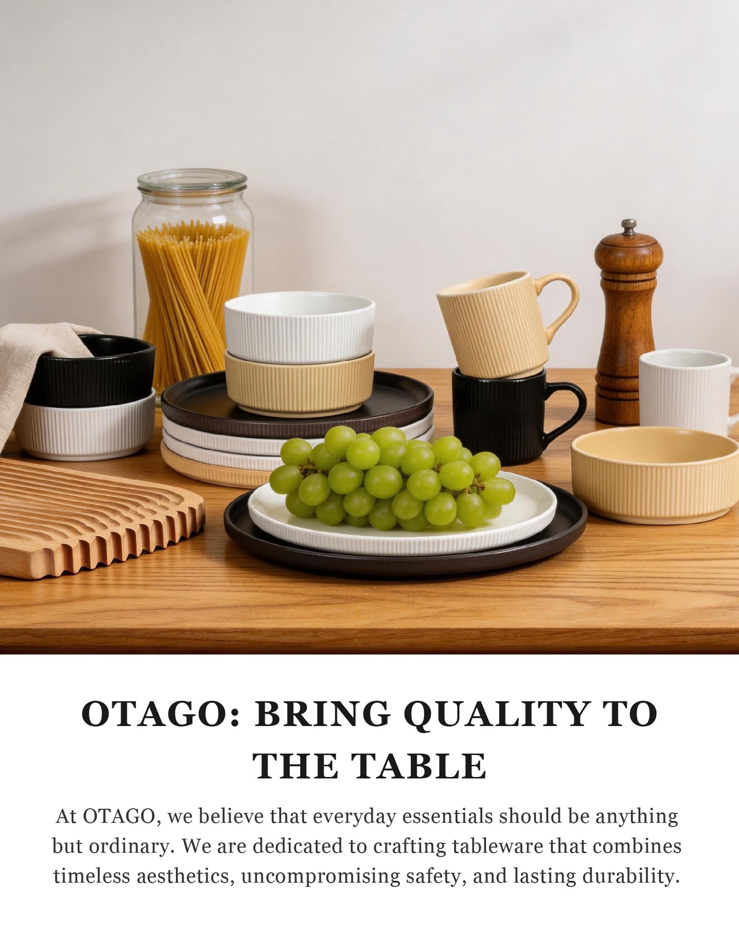 OTAGO Porcelain Large Bowl Set Matte Reactive 4 PC and 6 PC