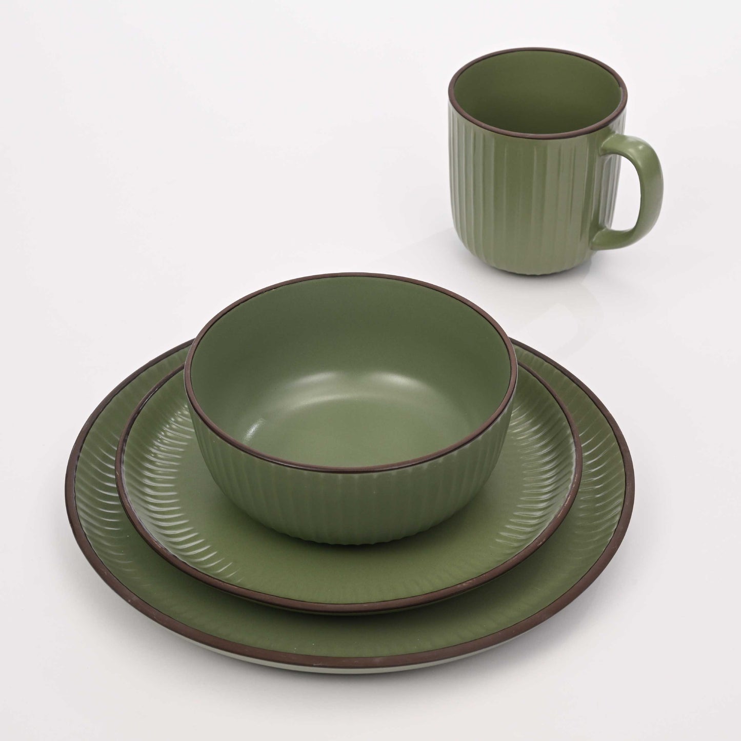 OTAGO Universe Green 66-piece Dinnerware Set, Service for 4