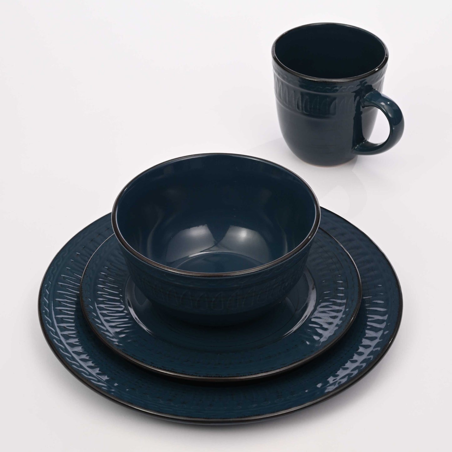OTAGO Universe Green 66-piece Dinnerware Set, Service for 4