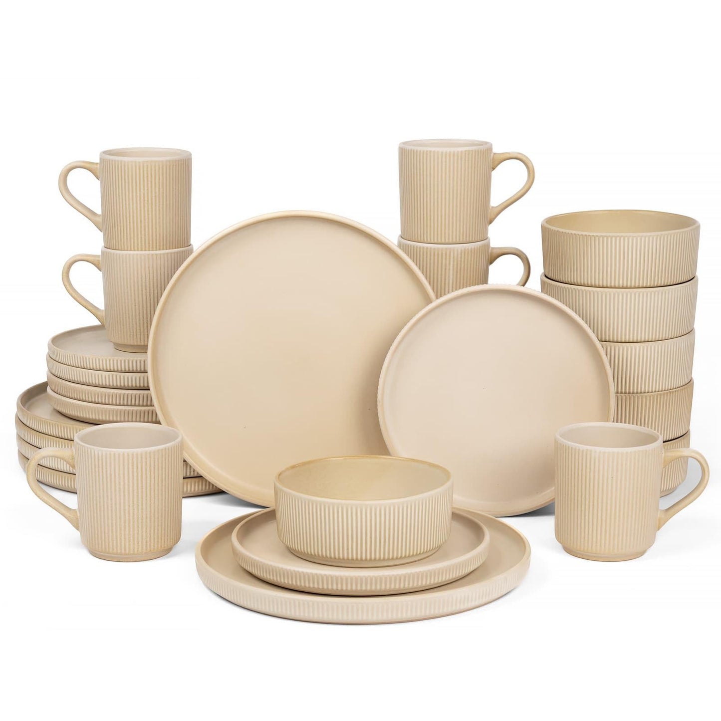 OTAGO Stoneware Dinnerware Set Matte Reactive, Microwave & Dishwasher Safe, for Kitchen, Dinner & Dining