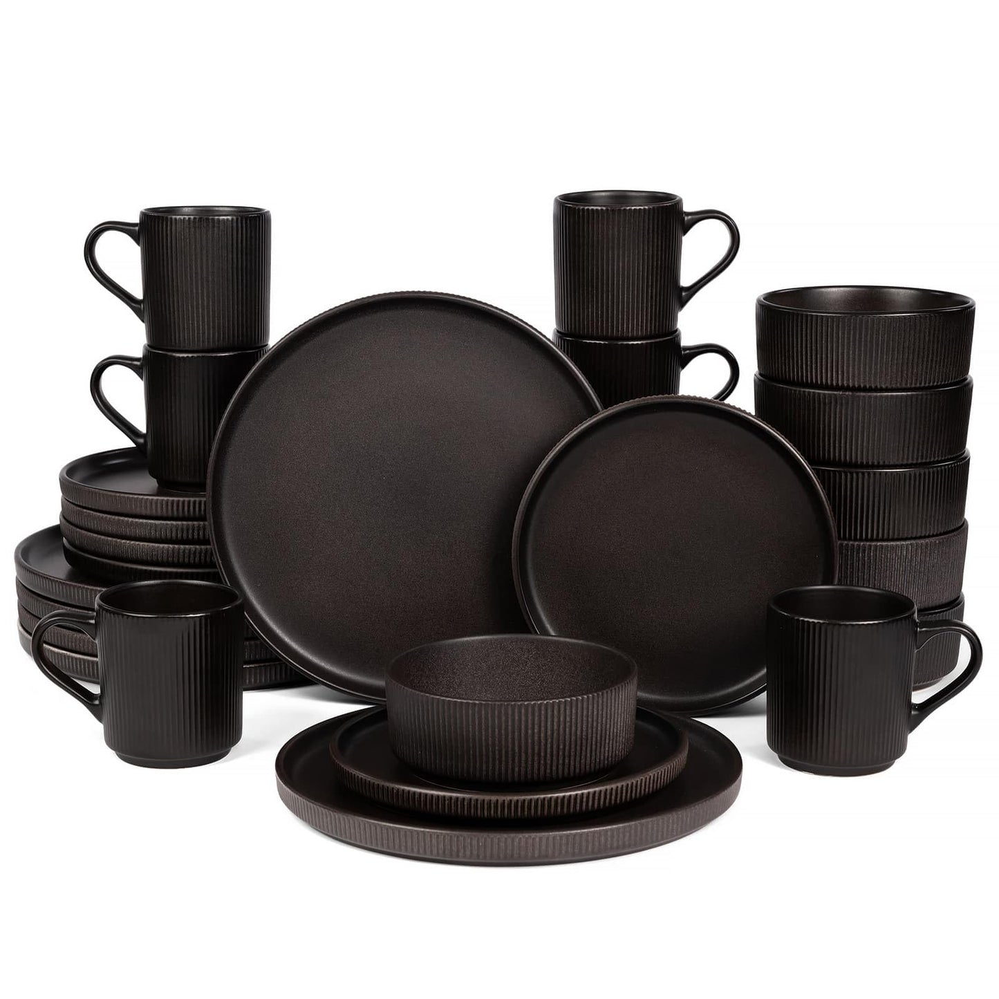 OTAGO Stoneware Dinnerware Set Matte Reactive, Microwave & Dishwasher Safe, for Kitchen, Dinner & Dining