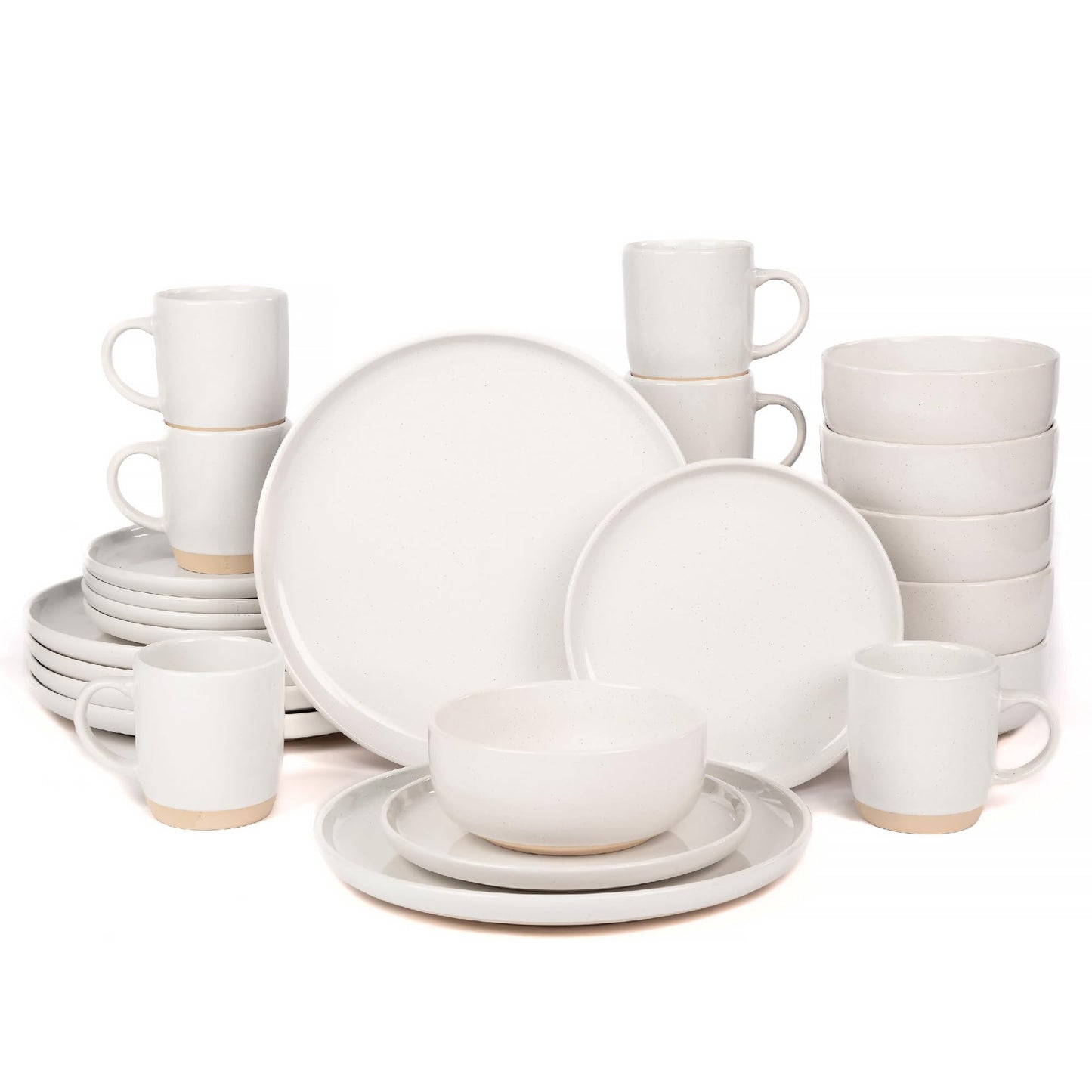 OTAGO 24-Piece Dinnerware Sets Partially Unglazed Base