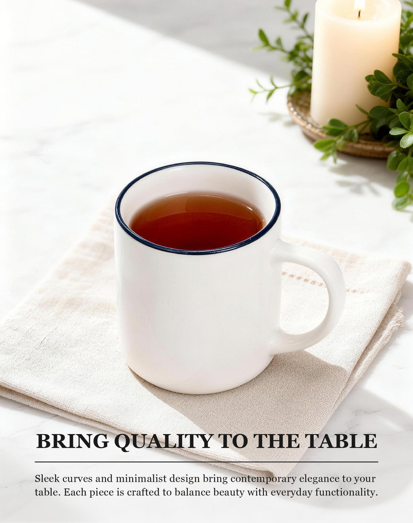 OTAGO Porcelain Cup Set with Rim