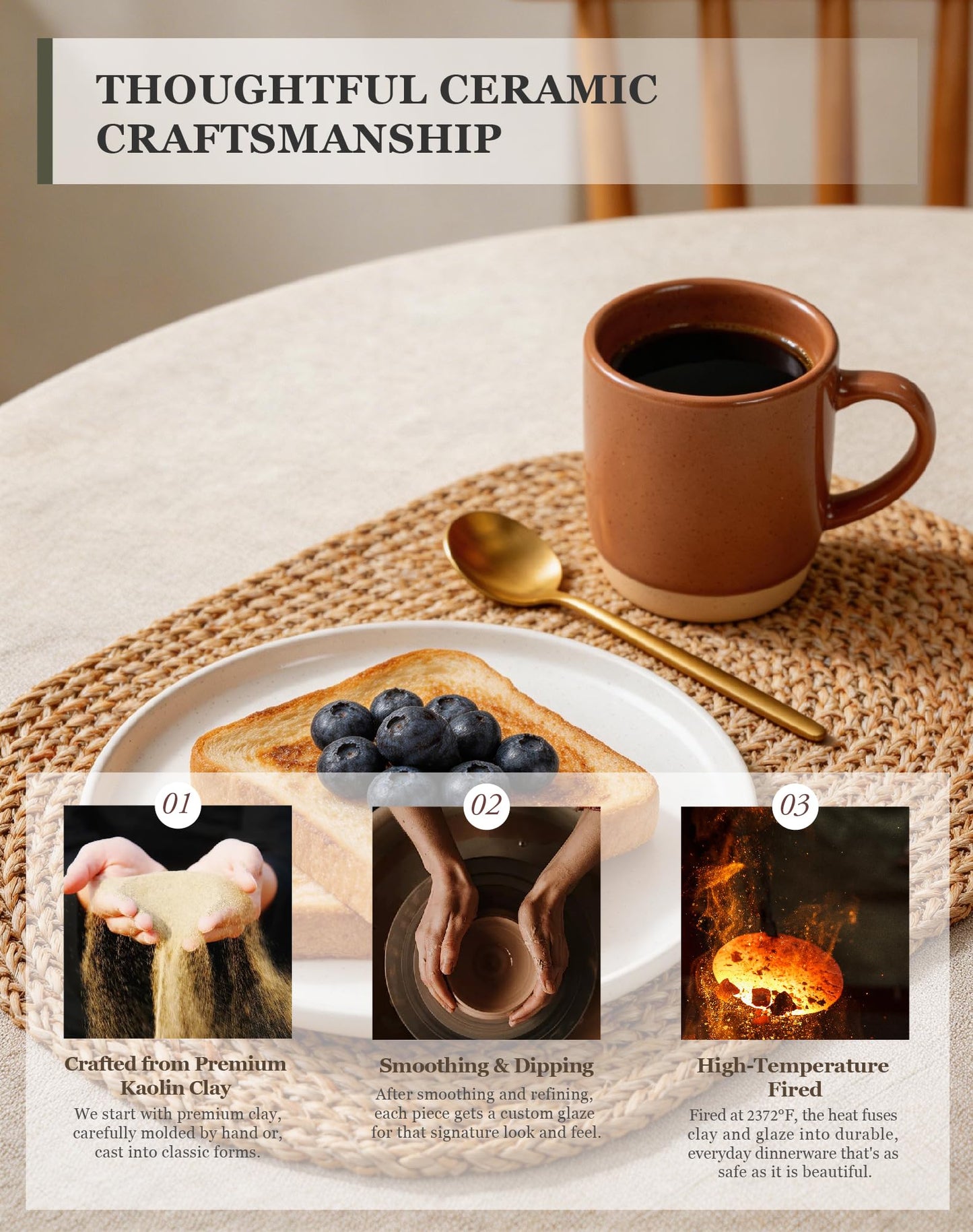 OTAGO Porcelain Cup Set Partially Unglazed Base