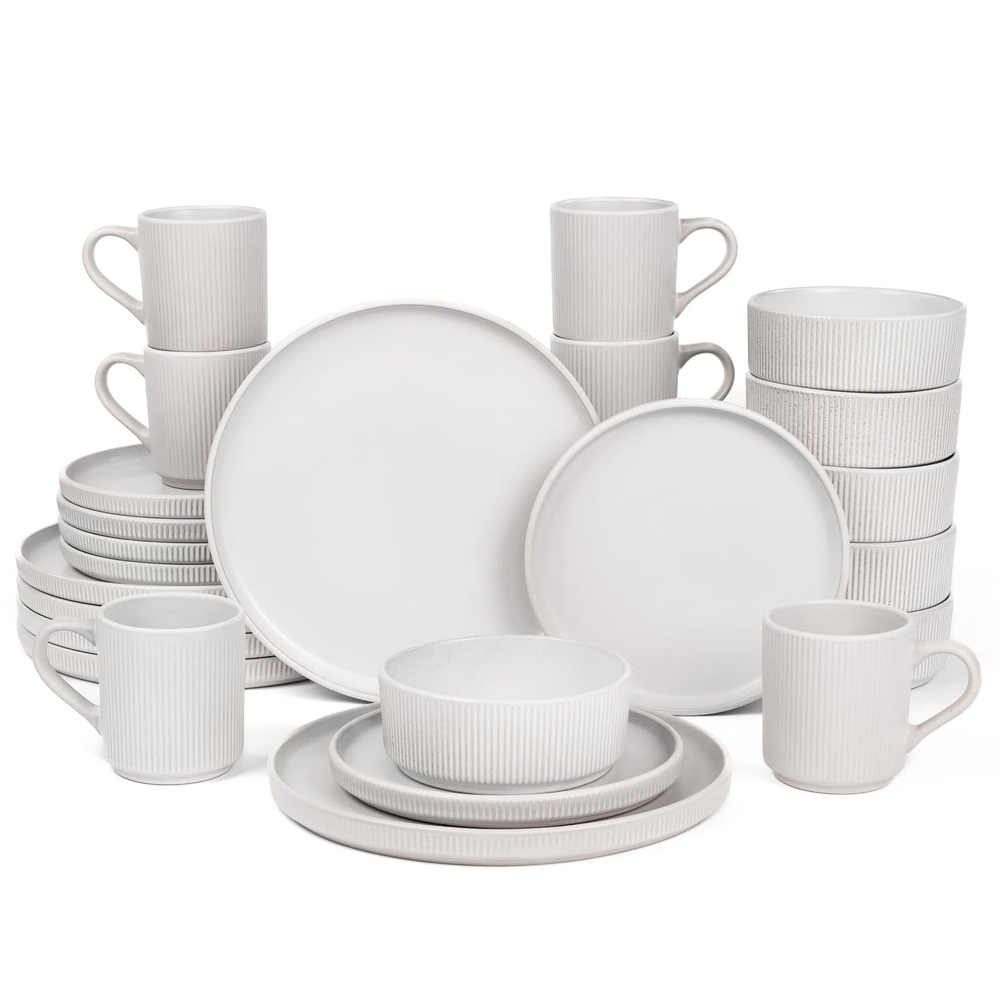 OTAGO Stoneware Dinnerware Set Matte Reactive, Microwave & Dishwasher Safe, for Kitchen, Dinner & Dining