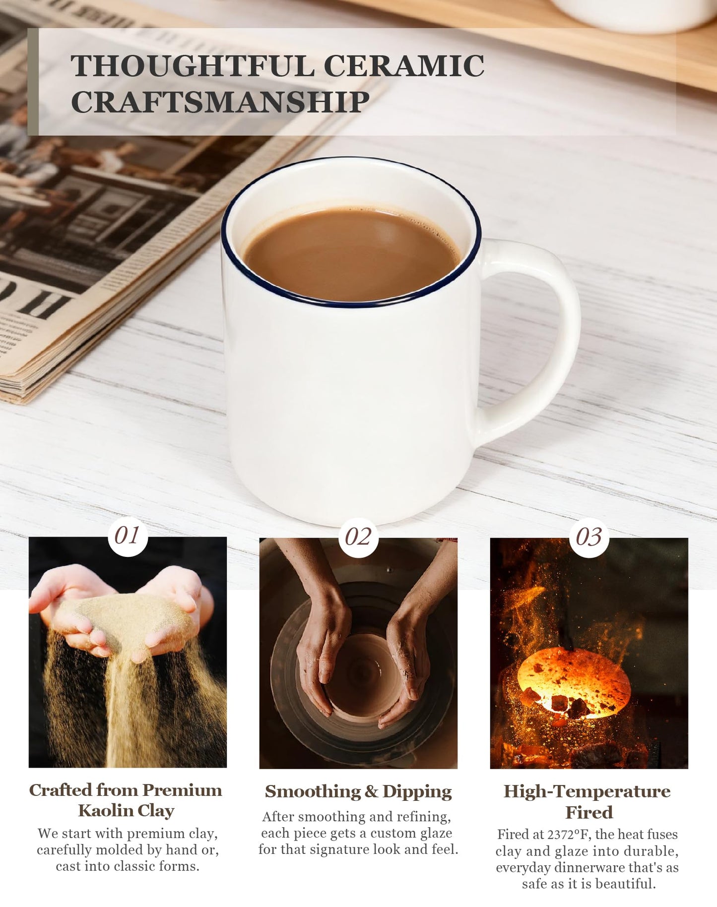 OTAGO Porcelain Cup Set with Rim