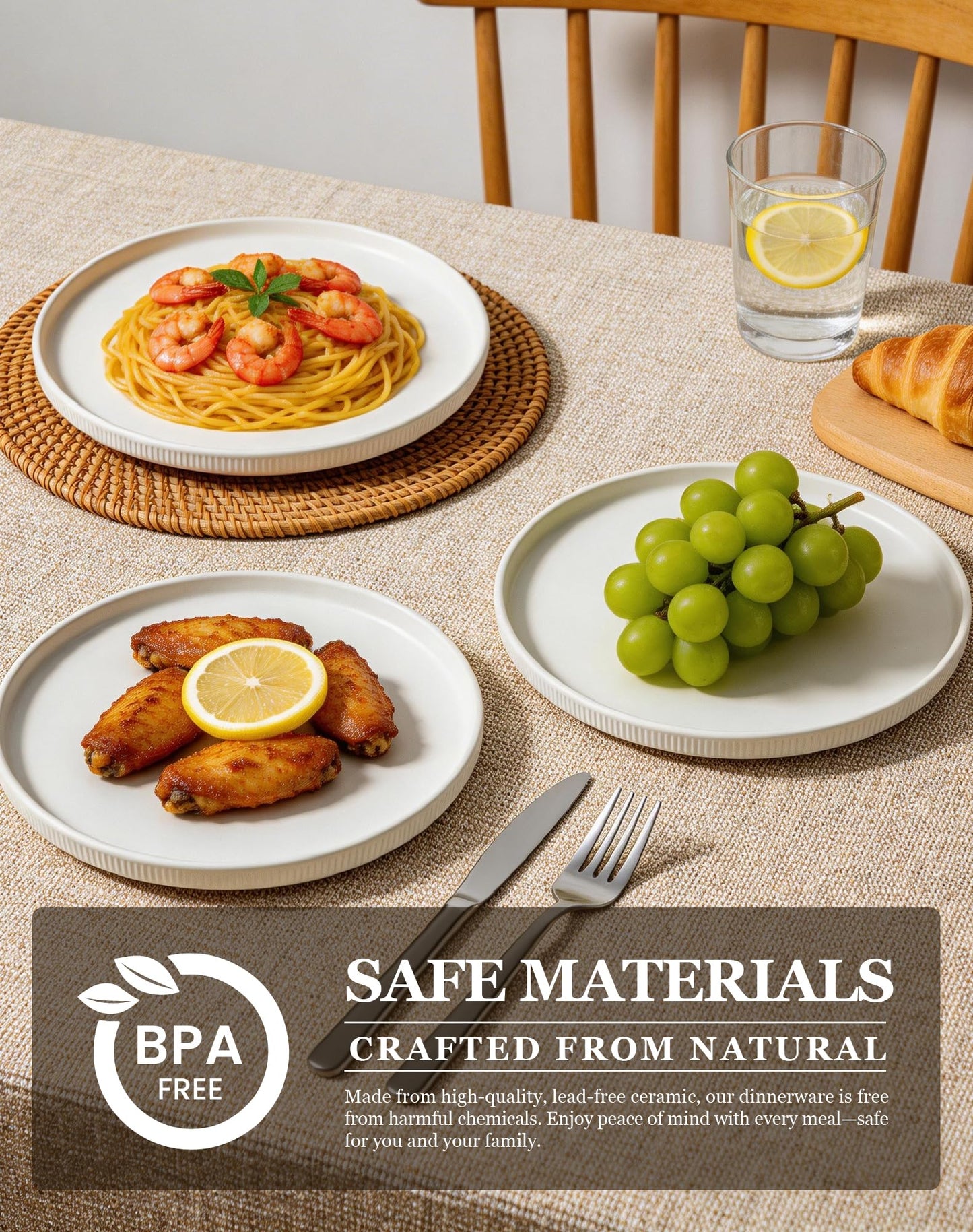 OTAGO Porcelain Plates Set Matte Reactive Black 8 Inch