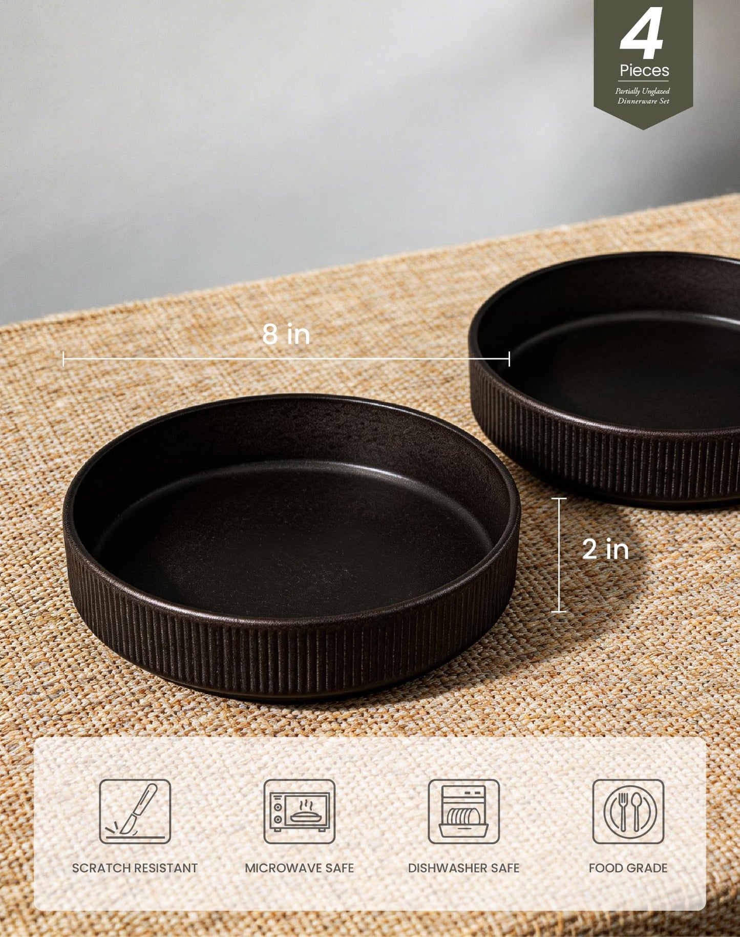 OTAGO Porcelain Large Bowl Set Matte Reactive 4 PC and 6 PC