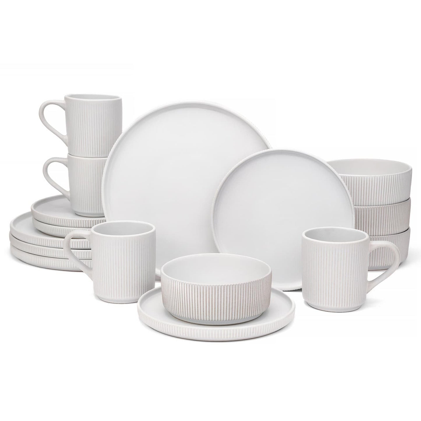 OTAGO Stoneware Dinnerware Set Matte Reactive, Microwave & Dishwasher Safe, for Kitchen, Dinner & Dining
