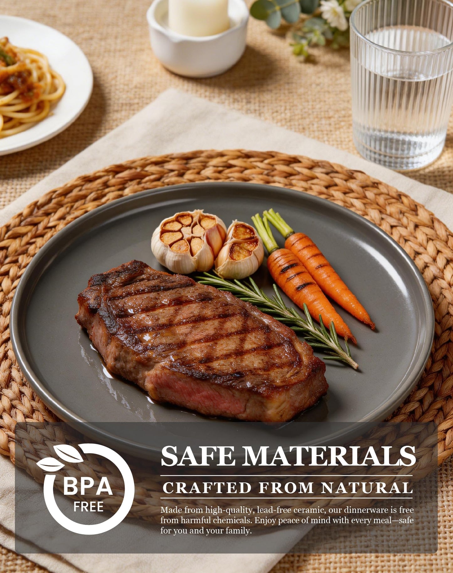 OTAGO Porcelain Medium Plates Set Partially Unglazed 4 PC and 6 PC