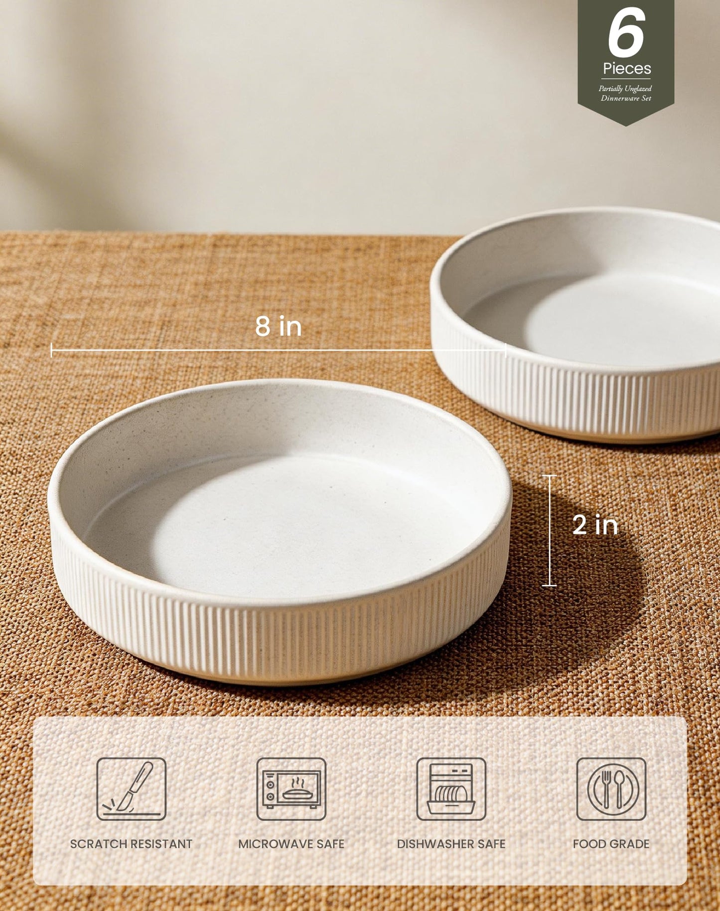 OTAGO Porcelain Large Bowl Set Matte Reactive 4 PC and 6 PC