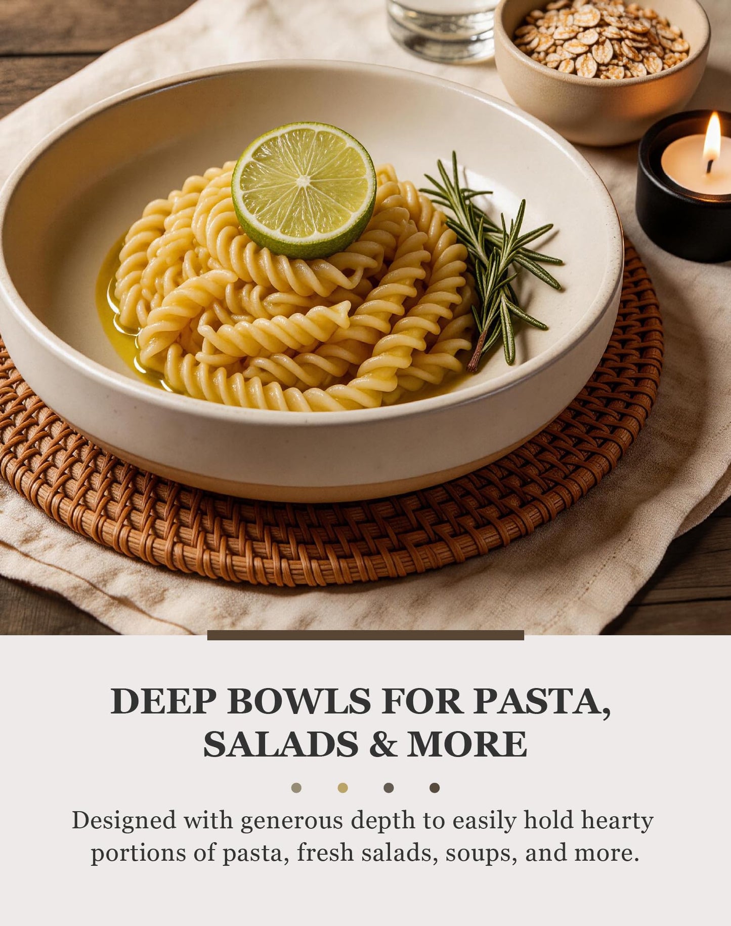 OTAGO 24-Piece Dinnerware Sets for 4, Ceramic Plates and Bowls Set with Partially Unglazed Base, Handcrafted Look, Stoneware Dishes Set for Kitchen, Dinner & Dining, Microwave & Dishwasher Safe