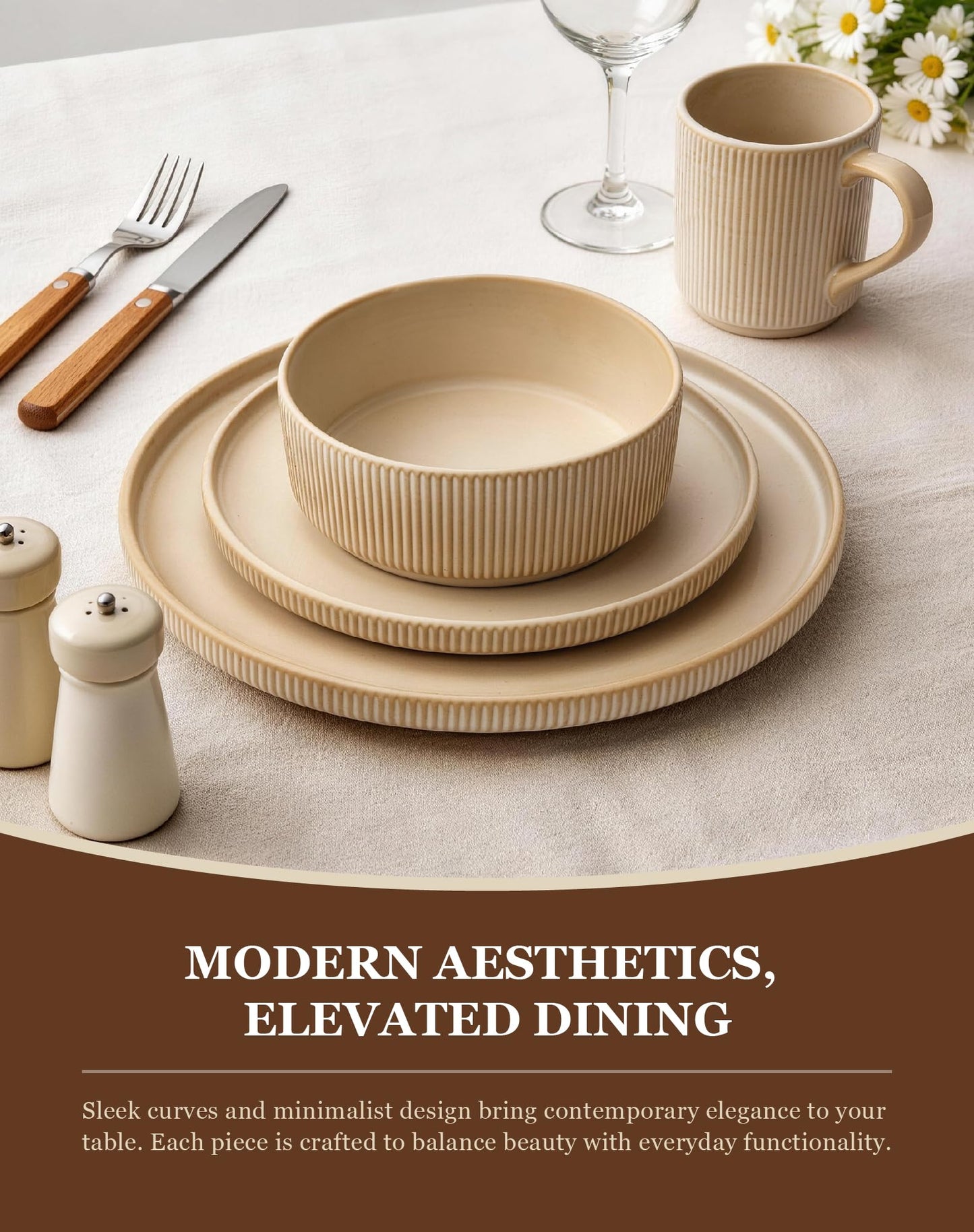 OTAGO Stoneware Dinnerware Set Matte Reactive, Microwave & Dishwasher Safe, for Kitchen, Dinner & Dining