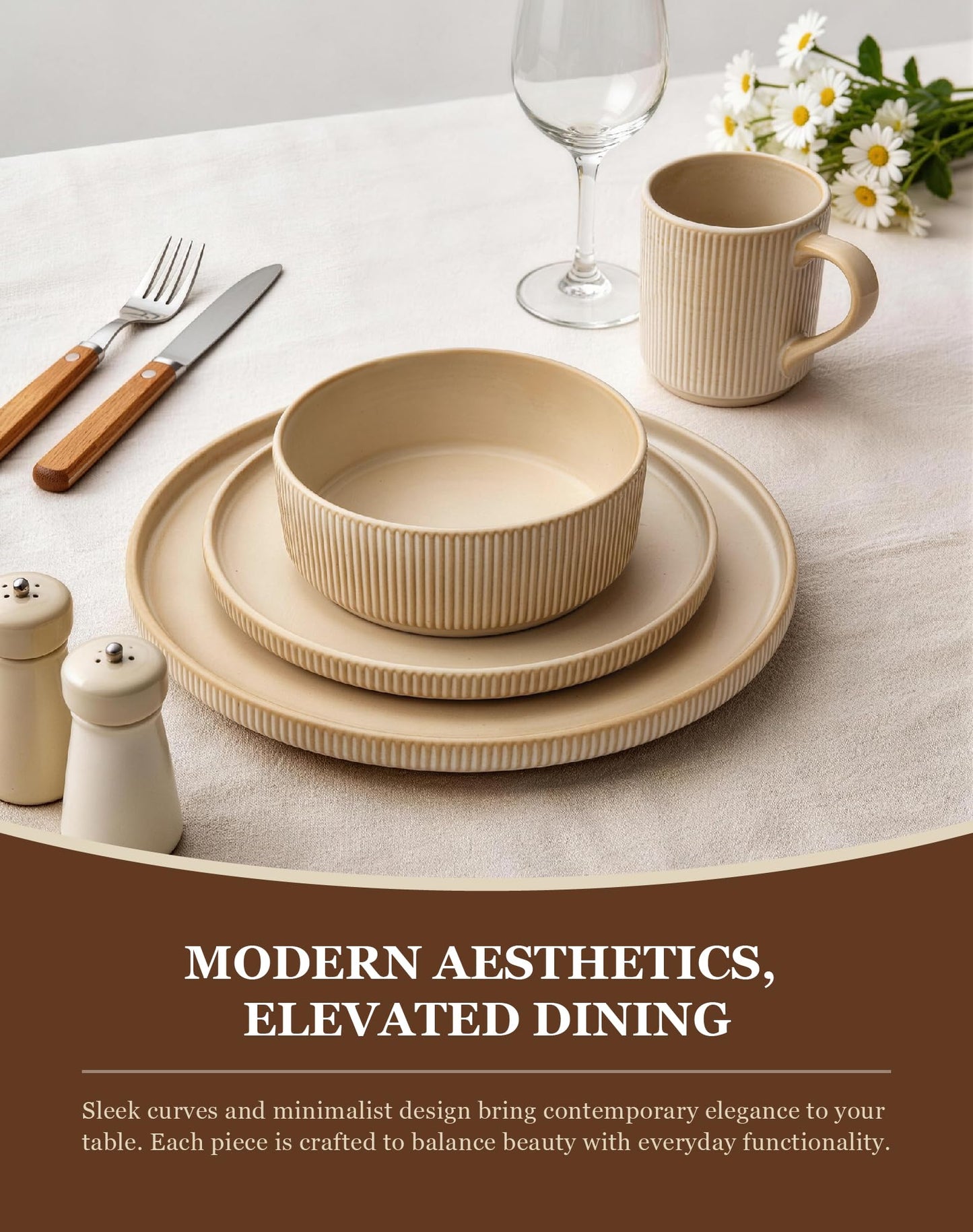 OTAGO Stoneware Dinnerware Set Matte Reactive, Microwave & Dishwasher Safe, for Kitchen, Dinner & Dining