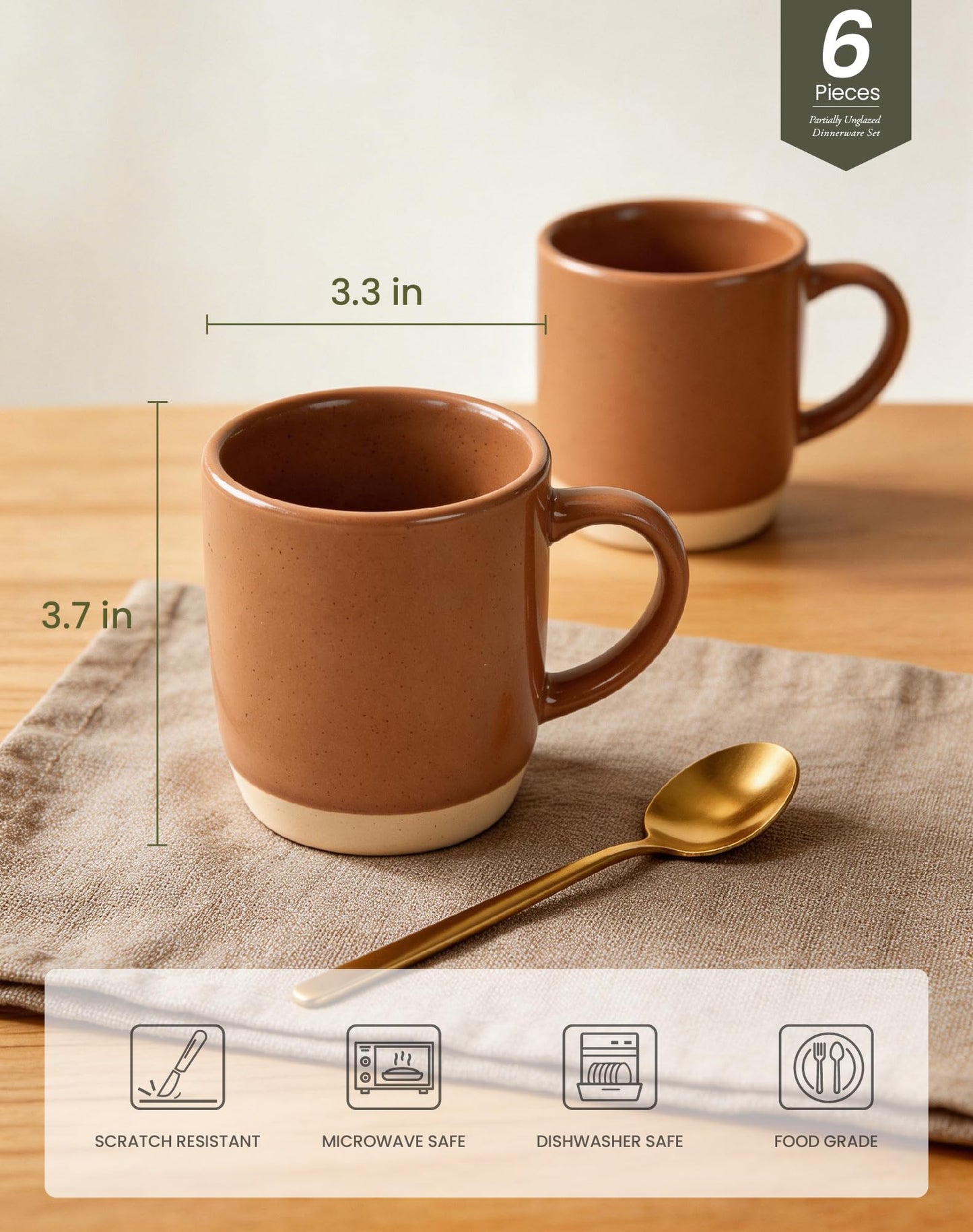 OTAGO Porcelain Cup Set Partially Unglazed Base