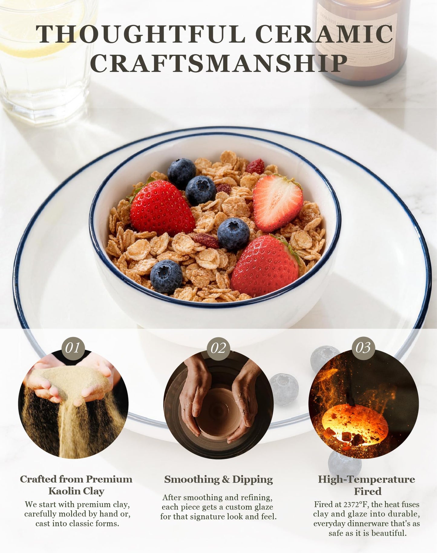 OTAGO Porcelain Dinnerware Set wit Cup 16 PC and 24 PC