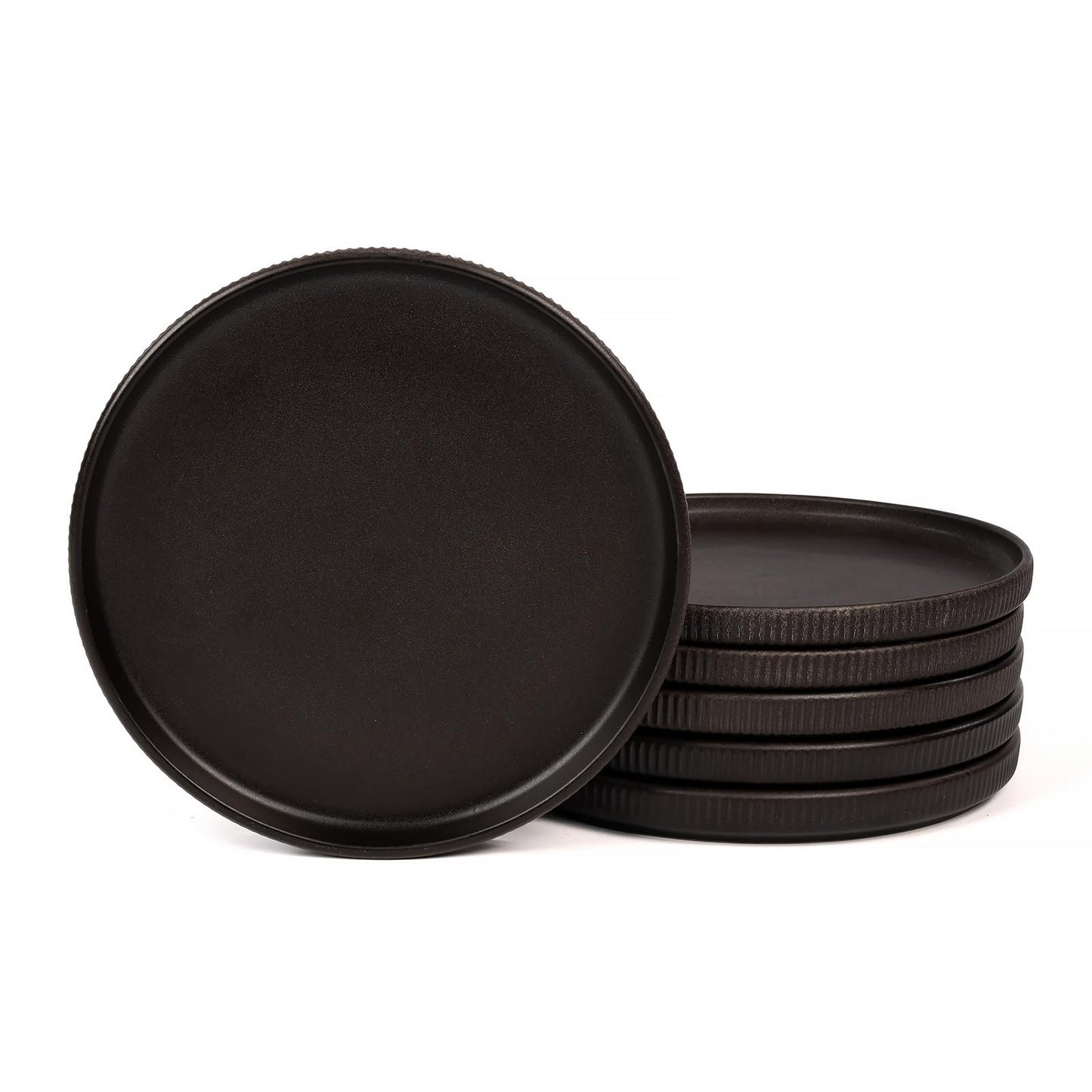 OTAGO Porcelain Plates Set Matte Reactive Black 8 Inch