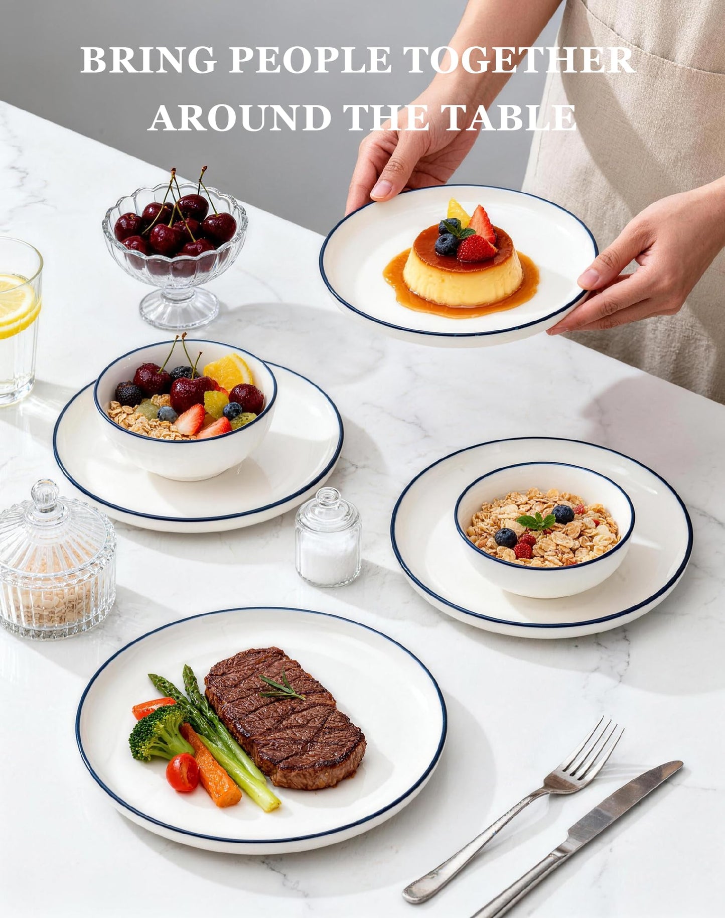 OTAGO Porcelain Dinnerware Set wit Cup 16 PC and 24 PC