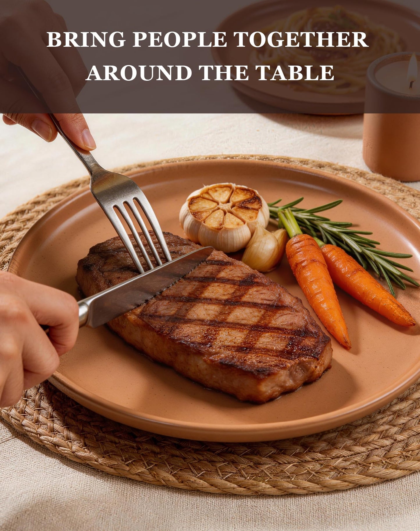 OTAGO 24-Piece Dinnerware Sets Partially Unglazed Base