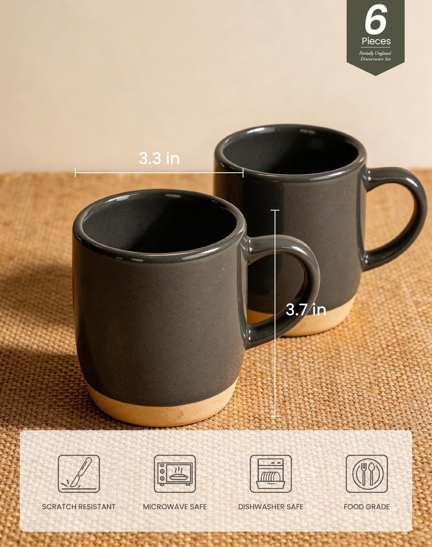 OTAGO Porcelain Cup Set Partially Unglazed Base