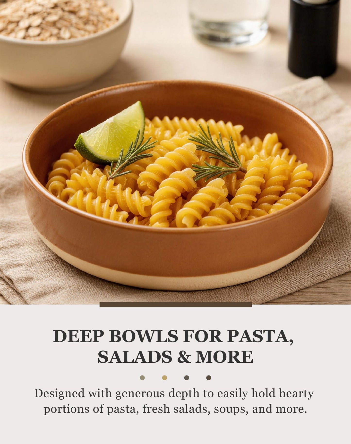 OTAGO 24-Piece Dinnerware Sets for 4, Ceramic Plates and Bowls Set with Partially Unglazed Base, Handcrafted Look, Stoneware Dishes Set for Kitchen, Dinner & Dining, Microwave & Dishwasher Safe