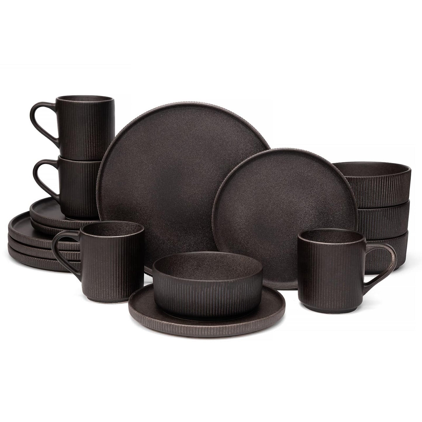 OTAGO Stoneware Dinnerware Set Matte Reactive, Microwave & Dishwasher Safe, for Kitchen, Dinner & Dining