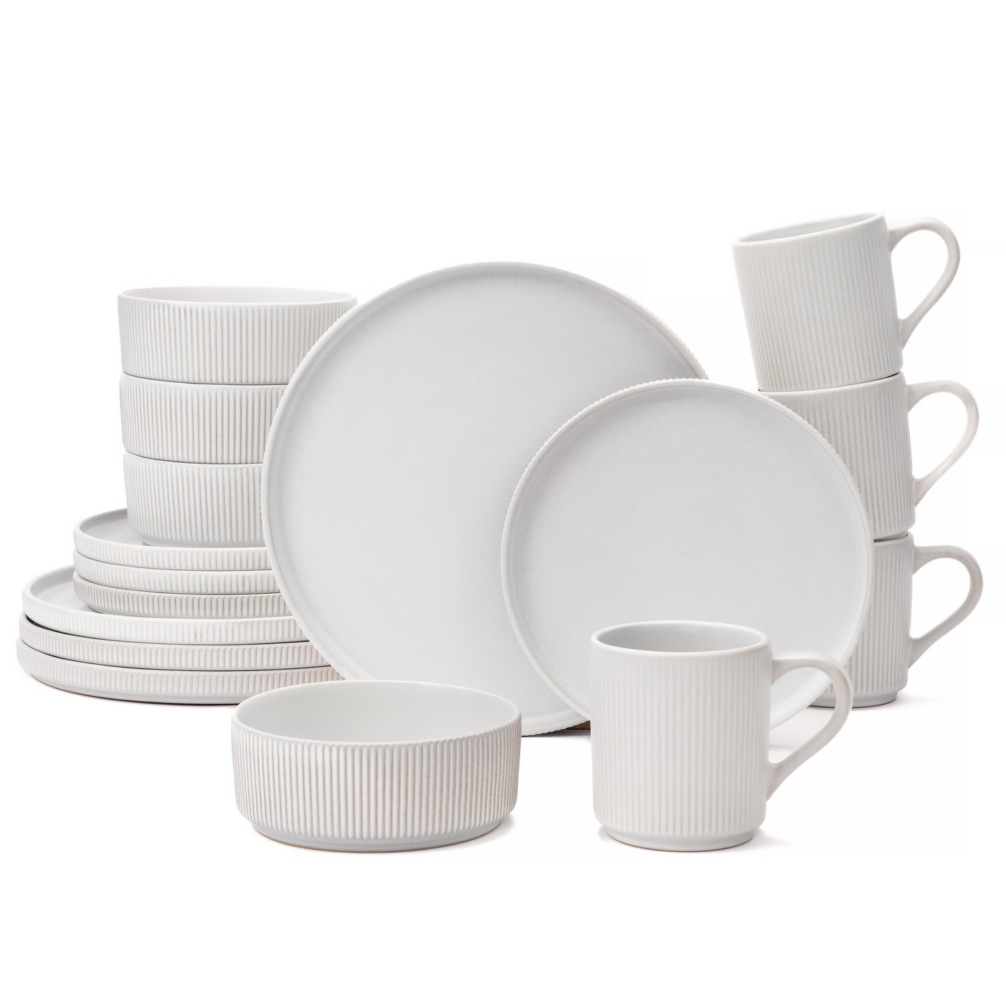 Otago Matte White 16-Piece Dinnerware Sets