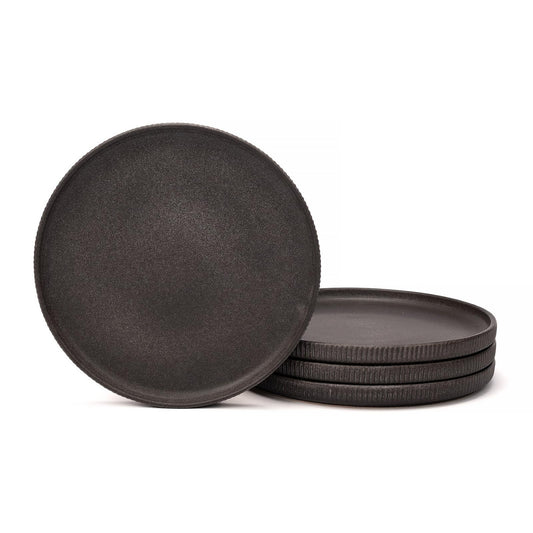 OTAGO Porcelain Plates Set Matte Reactive Black 8 Inch