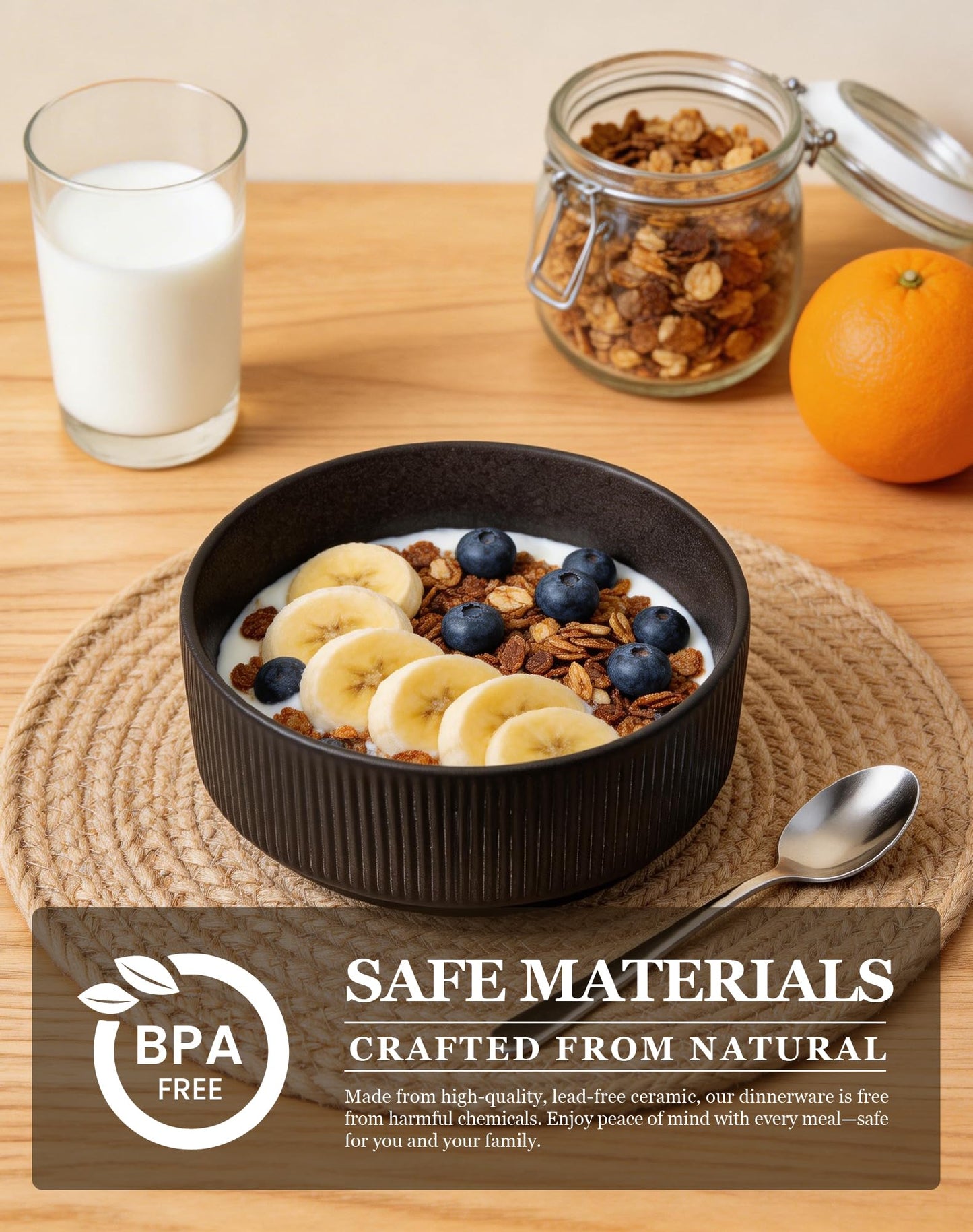 OTAGO Porcelain Bowl Set Matte Reactive 6 Inch