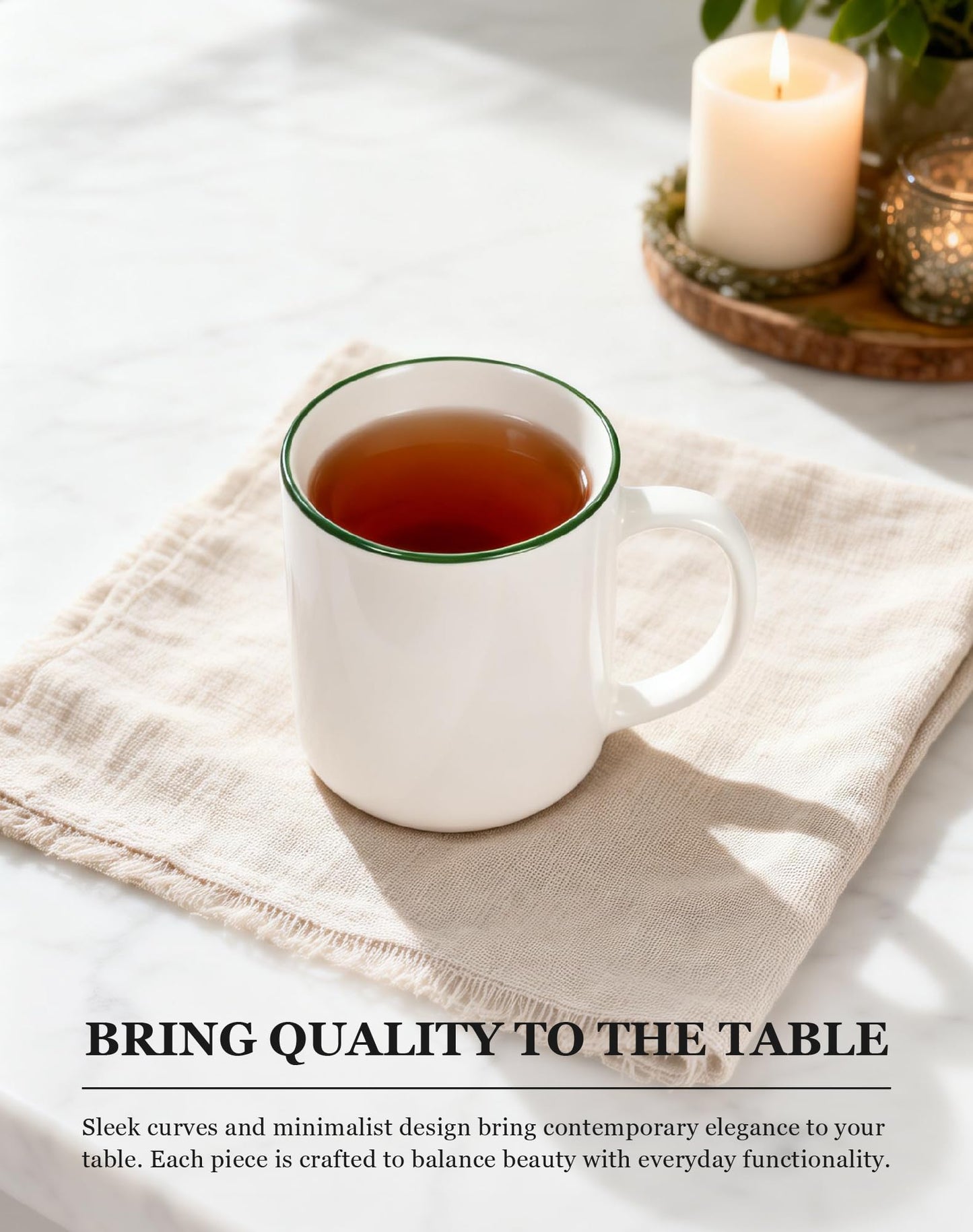 OTAGO Porcelain Cup Set with Rim