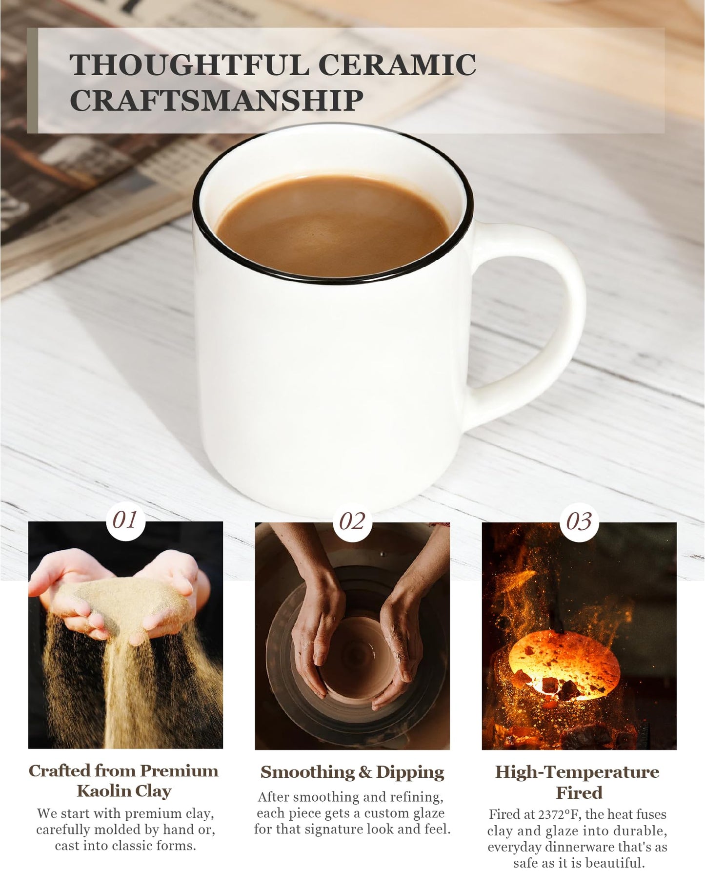 OTAGO Porcelain Cup Set with Rim
