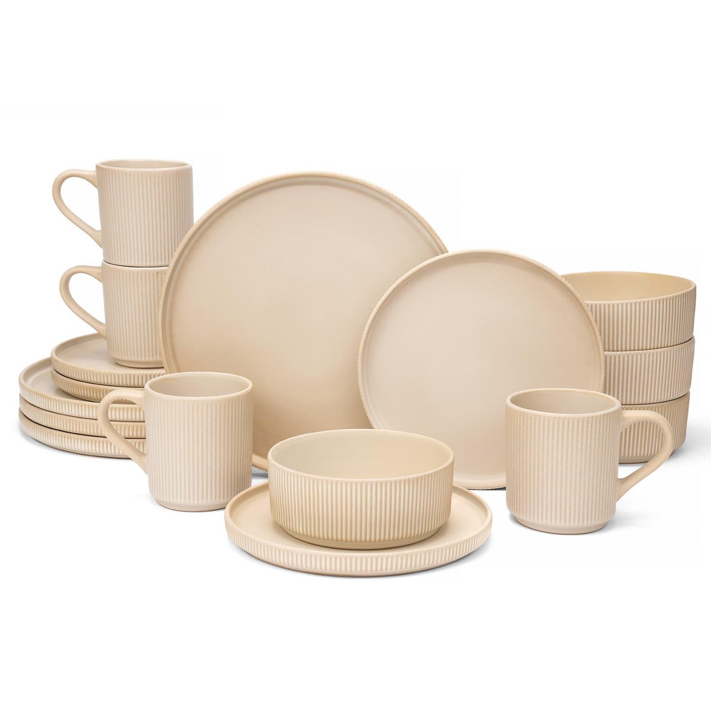 OTAGO Stoneware Dinnerware Set Matte Reactive, Microwave & Dishwasher Safe, for Kitchen, Dinner & Dining