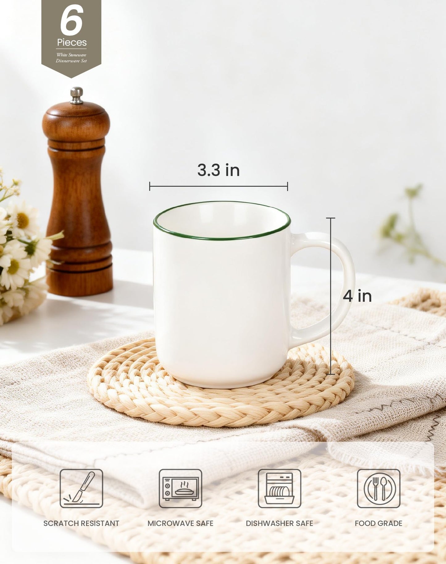 OTAGO Porcelain Cup Set with Rim