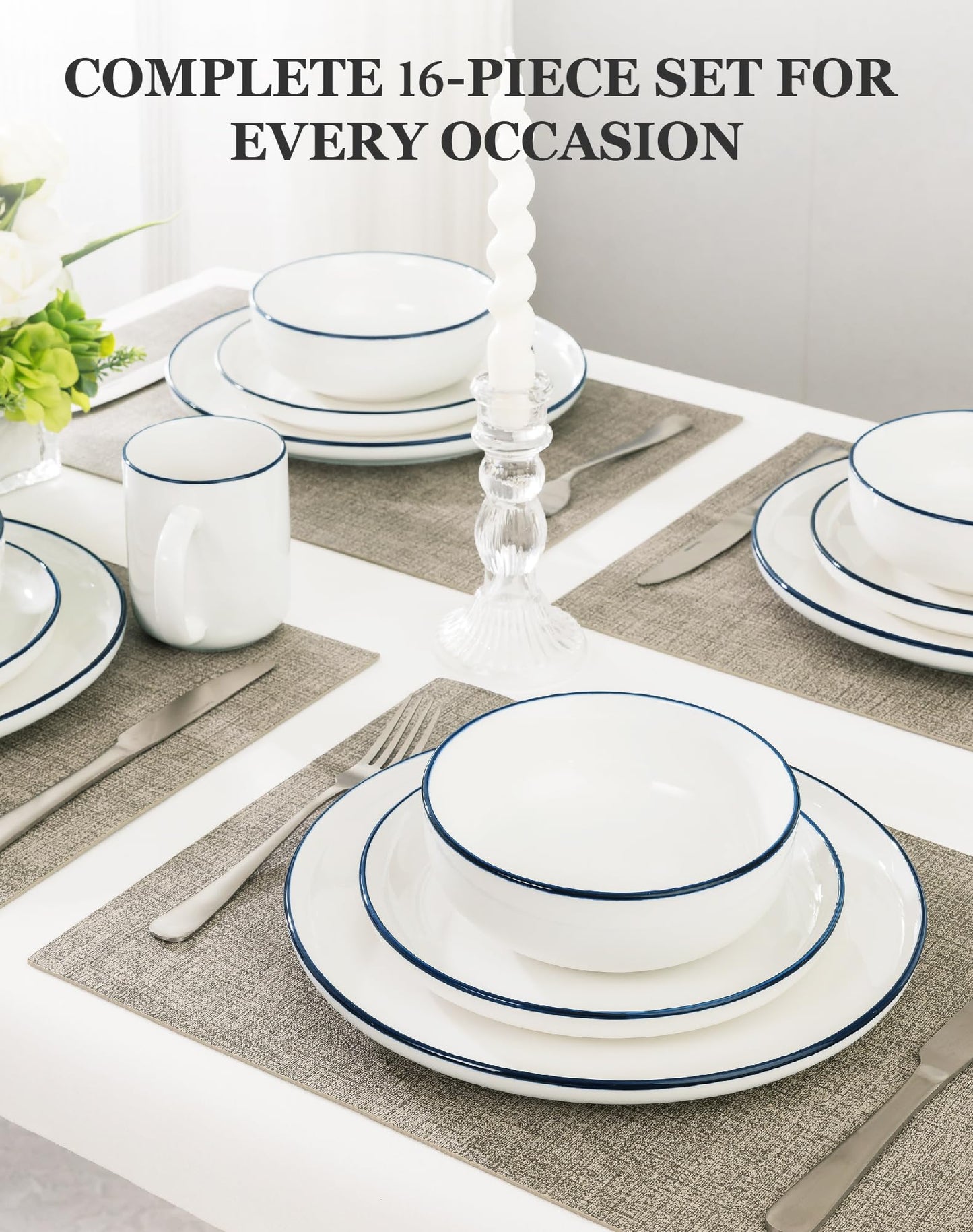 OTAGO Porcelain Dinnerware Set wit Cup 16 PC and 24 PC