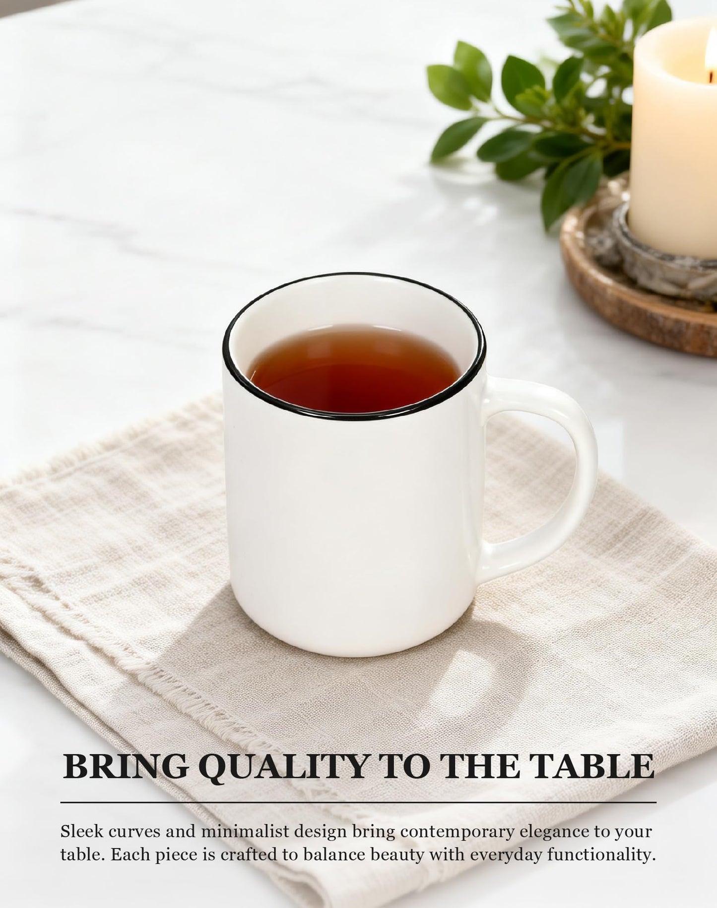 OTAGO Porcelain Cup Set with Rim